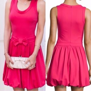 RED VALENTINO DRESS CANDY PINK BOW BUBBLE HEM 4
